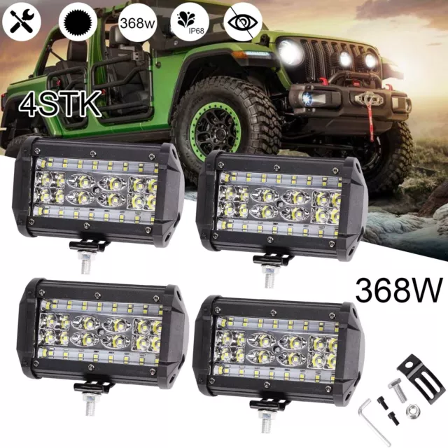 4X 368W LED Arbeitsscheinwerfer 12V 24V Offroad Scheinwerfer Traktor Bagger SUV