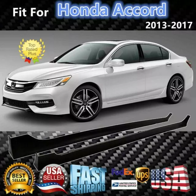 Fits Honda Accord 2013-2017 4-Door Sedan MOD Style Black Side Skirts Body Kit