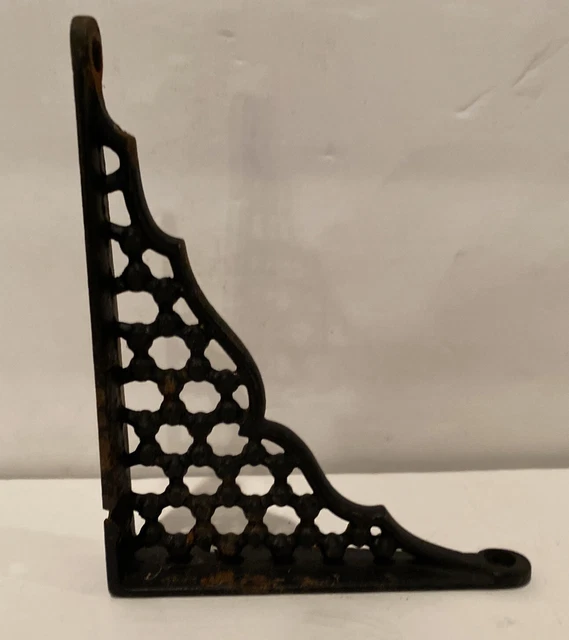 Vintage Cast Iron Ornate Shelf Bracket 5” X 4” Very Good Used Condition