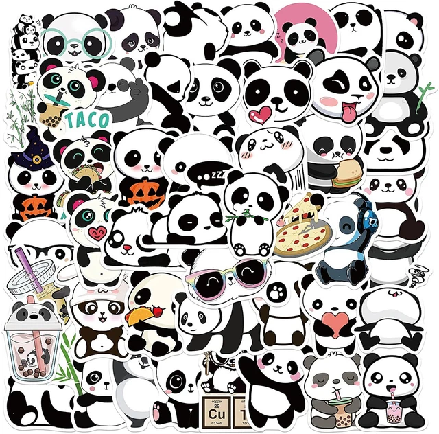 50 PCS Vinyl Waterproof Panda Stickers for Adults - Cool Funny DIY Cute Animal D