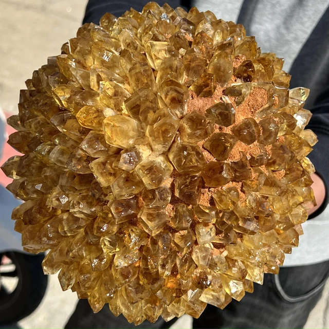 10.5LB New Find Yellow Phantom Quartz Crystal Cluster Mineral Specimen Healing 3
