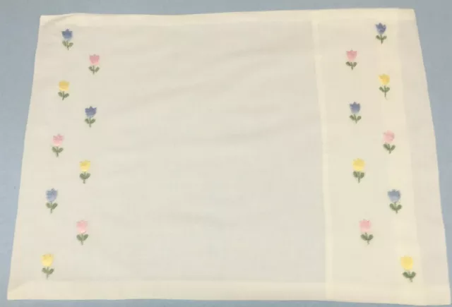 Cotton hand Embroidered Tulips Pillow Case 12"x 16"  Ships Free! 2