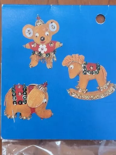KIT DE ORNAMENTO NAVIDEÑO MINI TRÍO DE ANIMALES Thomas Boutiques de colección lentejuelas/cuentas