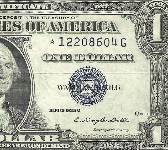 1935G $1 **STAR** ((~ CRISP VERY FINE ~)) Old US Paper Money Currency!