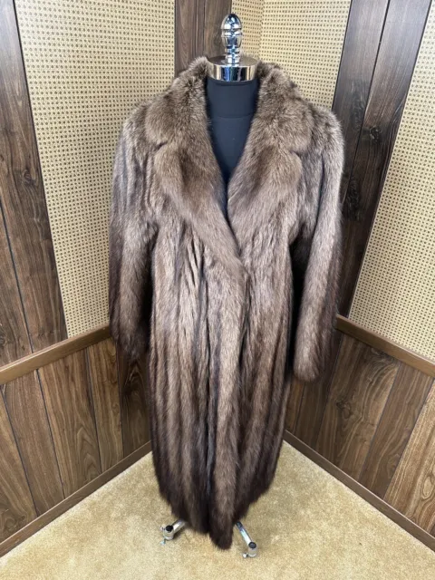 Beautiful Vintage Full Length 46” Fisher Sable Fur Coat Jacket Size Medium 8-10