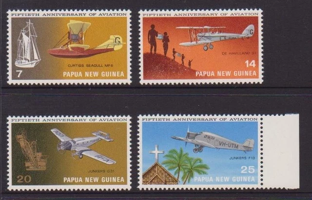 PAPUA NEW GUINEA 1972 " 50th ANNIV OF AVIATION " SET MNH $4.00 ...