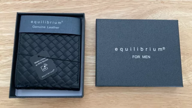 NEW Equilibrium for Men Black Leather RFID Blocker Wallet