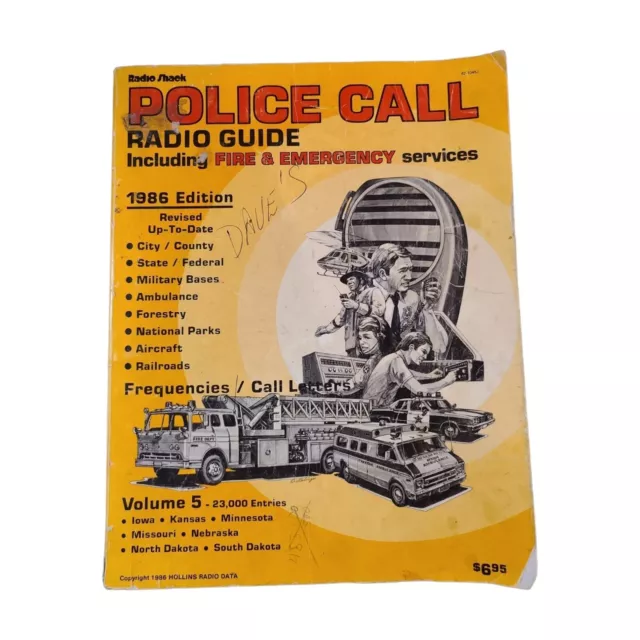 Radio Shack Police Call Radio Guide 1986 Edition Volume 5 Fire Emergency service