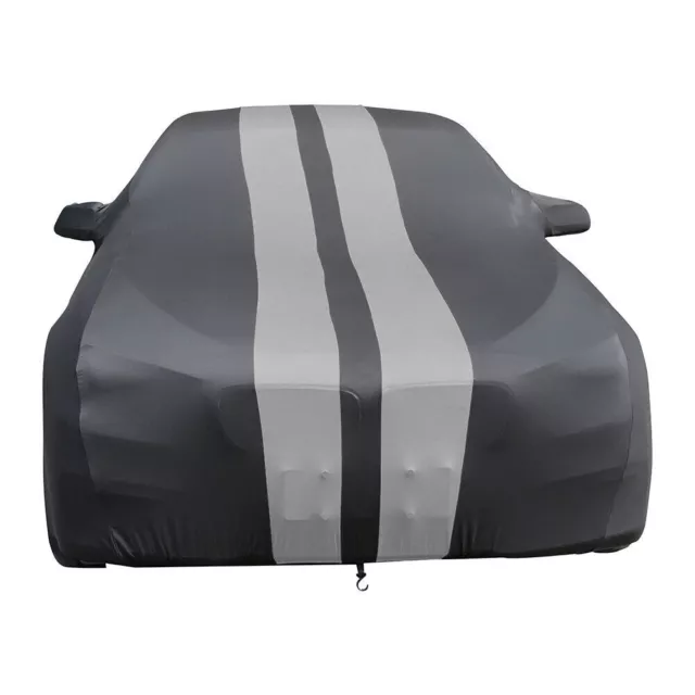 For Chevrolet Corvette C7 2014-2019 Indoor Car Cover Satin Stretch Black/Grey