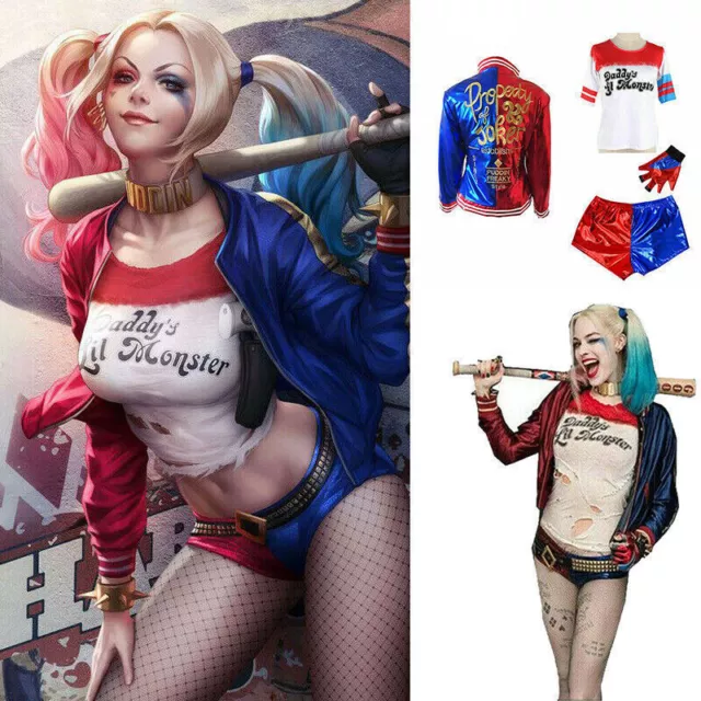 COSTUME COSPLAY BAMBINI Adulti Harley Quinn Suicide Squad Halloween Abito  Fantasioso EUR 31,98 - PicClick IT