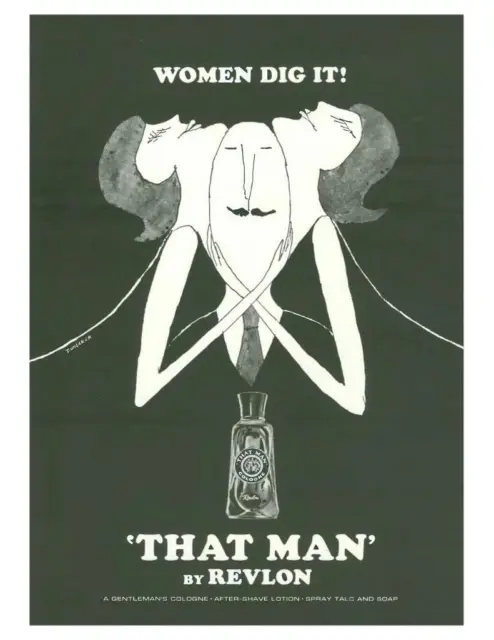 1964 Revlon  PRINT AD 'That Man' Gentleman's Colngne After Shave