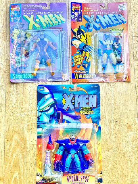 uncanny x-men action figures lot: Wolverine 2nd Edition, Sabertooth, Apocalypse