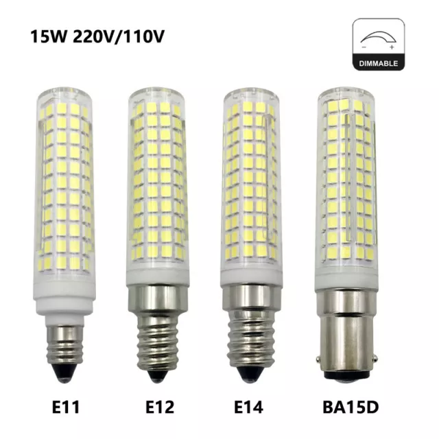 Dimmbare LED-Maisbirne BA15D E11 E12 E14 15W Keramik Home Light Helle Lampe 220V