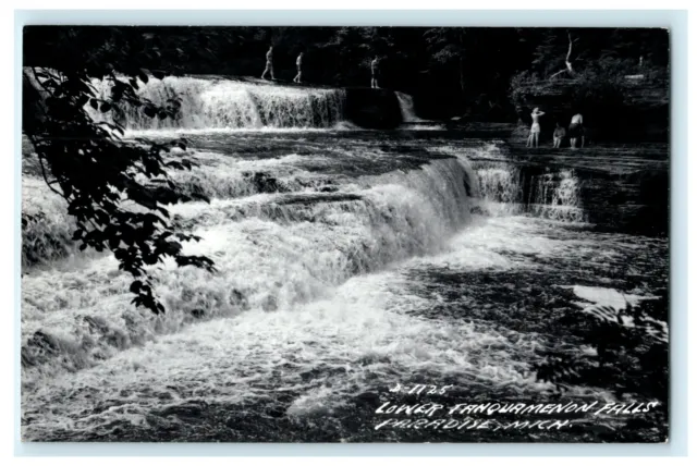 c1940's Lower Tanquamenon Falls Paradise Vintage Michigan MI RPPC Photo Postcard