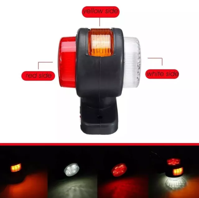 4x 10 LED Lato Ambra Bianco Rosso Luci di Ingombro 24v per Camion Trailer Telaio 2