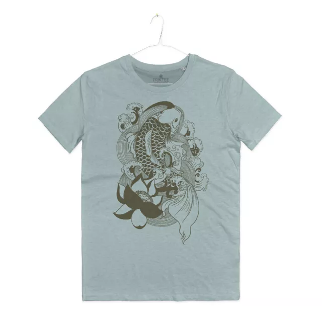 Maglietta Uomo Tatuaggio Carpa Koi Japan Koi Fish And Lotus Tattoo T-Shirt Man