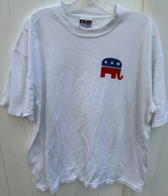 Republican Party Elephant Logo Vintage T-Shirt By Bayside Heavy Weight Sz XL