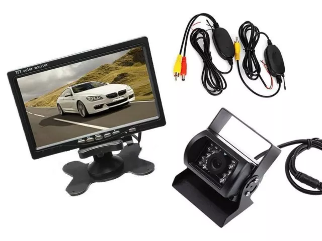 Kit retromarcia wireless Telecamera per camper, auto, rimorchi Monitor LCD 7"