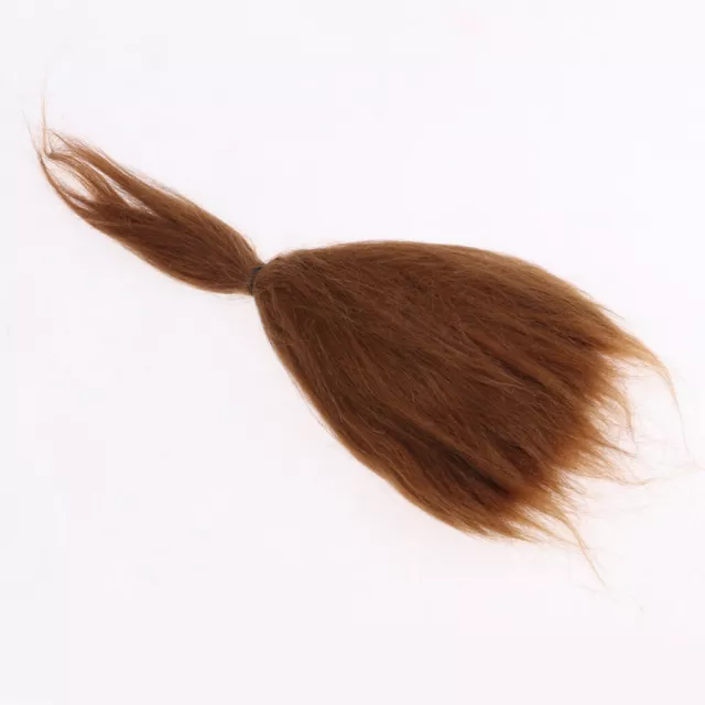 Pure Mohair Hair Straight Wig for Reborn Doll Baby Doll Supplies DIY Brown