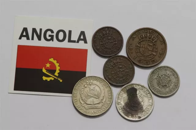 🧭 🇦🇴 Angola Old Coins Lot With Silver B63 #16 Zn33