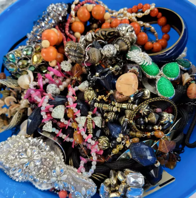 3+LB Costume Jewelry GRAB BAG Lot For Craft Repurpose Wear Job Lot Estate J