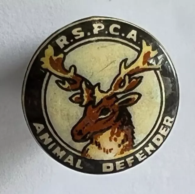Early RSPCA Animal Defender Tin Pin Badge  26 mm Diameter