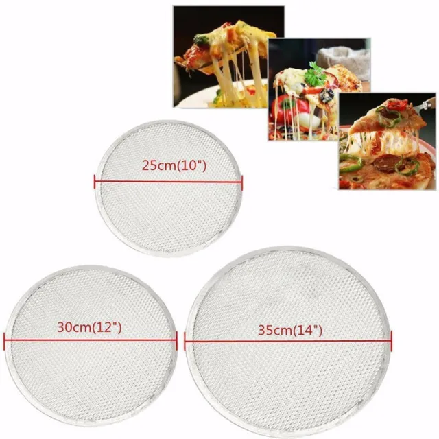 Pizza Stones 6'' to 14'' Reuse Non-Stick Aluminum Mesh Pizza Screen Baking 2