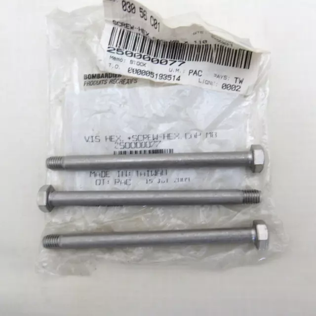 Sea Doo OEM M8x110 Hexagon Hex Cap Screws Bolts 250000077 Set of 3