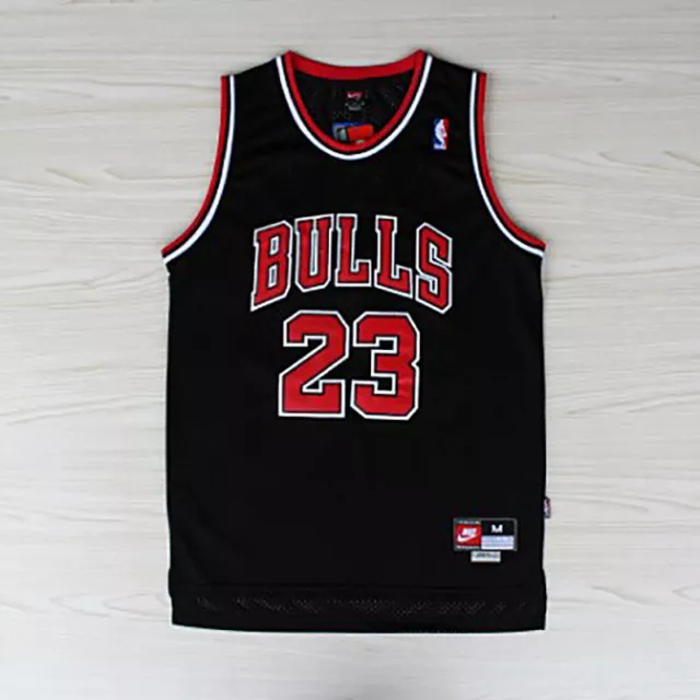 Rétro Maillot de Basket Michael Jordan #23 Chicago Bulls Cousu Blanc Rouge Noir~