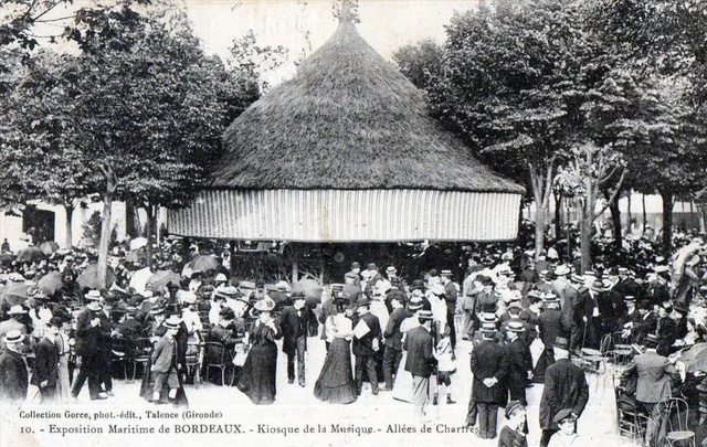 Cpa 33 Maritime Exhibition Bordeaux Music Kiosk Charter Allees