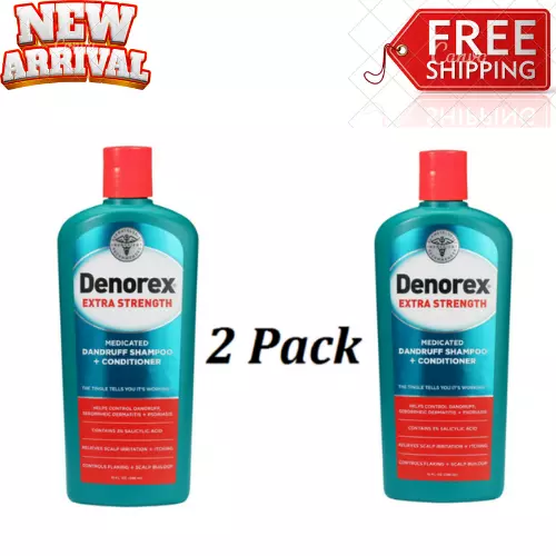 Denorex Extra Strength Medicated Dandruff Shampoo and Conditioner, 10 fl oz 2 PK