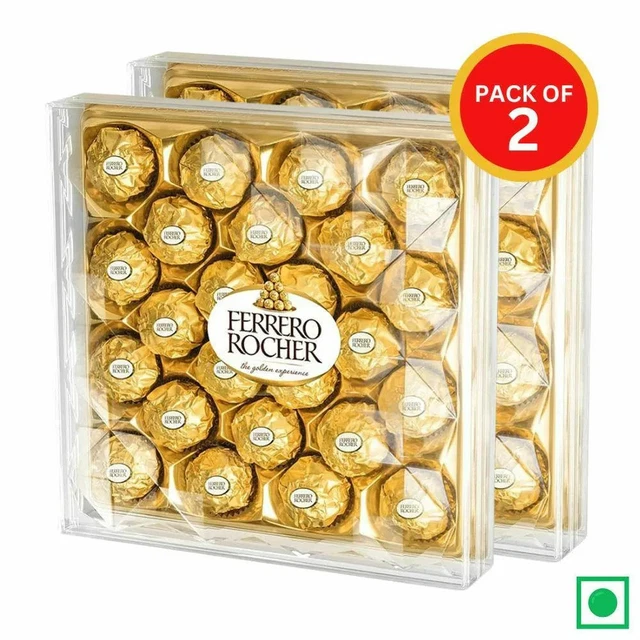 FERRERO ROCHER 24-PIECE Chocolate Gift Box ( 2 Boxes, 48 Premium ...