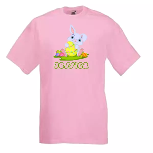Very cute easter bunny- fun easter kids t-shirt - can personalise