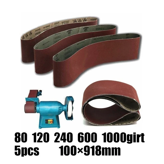 5pcs Set Abrasivo Cinghie 80-1000 Ghiaioso Lucidatura Smerigliatura Woos Pelle