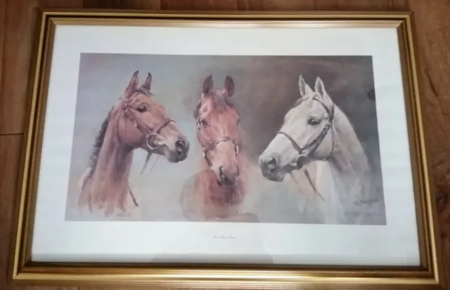 ARKLE, RED RUM, DESERT ORCHID Horse Racing Large Framed Print - We Three Kings