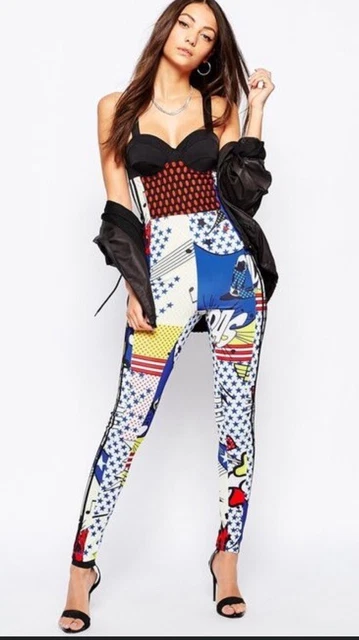 ADIDAS RITA ORA Cartoon Drawing Jumpsuit Size 10 Sleeveless One Piece Play suit 40.99 PicClick UK