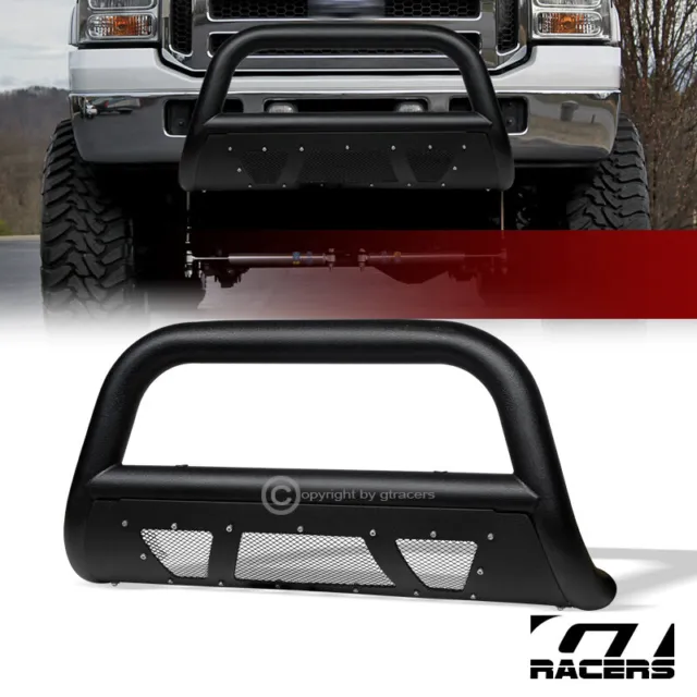 For 2005-2007 Ford F250/F350 Superduty Textured Blk Studded Mesh Bull Bar Guard