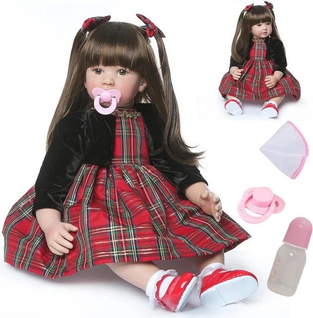 24" Reborn Dolls Baby Vinyl Silicone Realistic Handmade Newborn Doll XMAS Gift