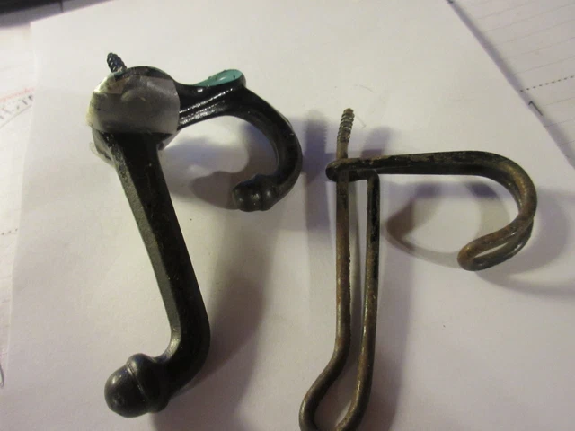 2 Coat Hooks under shelf closet cup hanger's farmhouse old