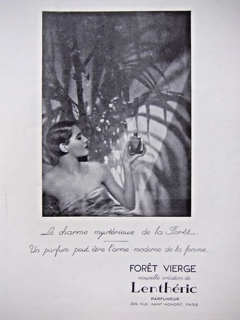 Publicité De Presse 1929 Parfum Forêt Vierge Création De Lenthéric - Advertising