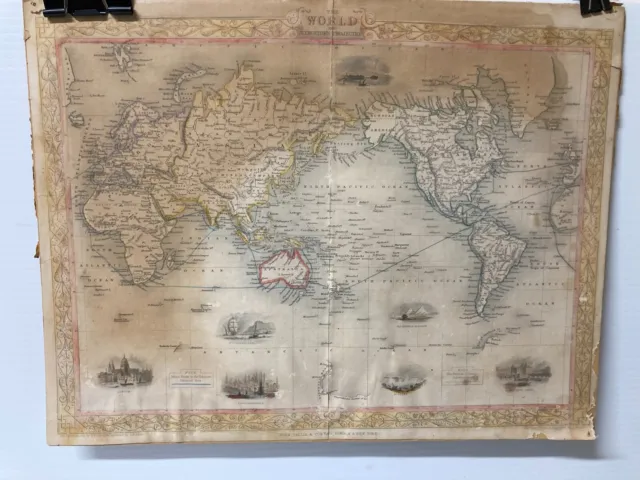 An Unusual Pictorial Map of the World - Mercator Proj. Lambert Conf. 1870