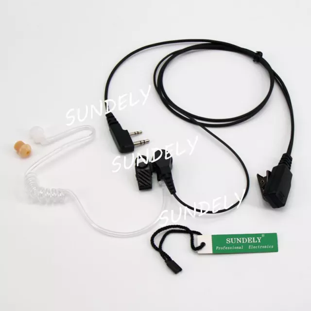 Covert Acoustic Tube Headset Earpiece Mic PTT For Uniden UH810 UH820 UH835 NEW