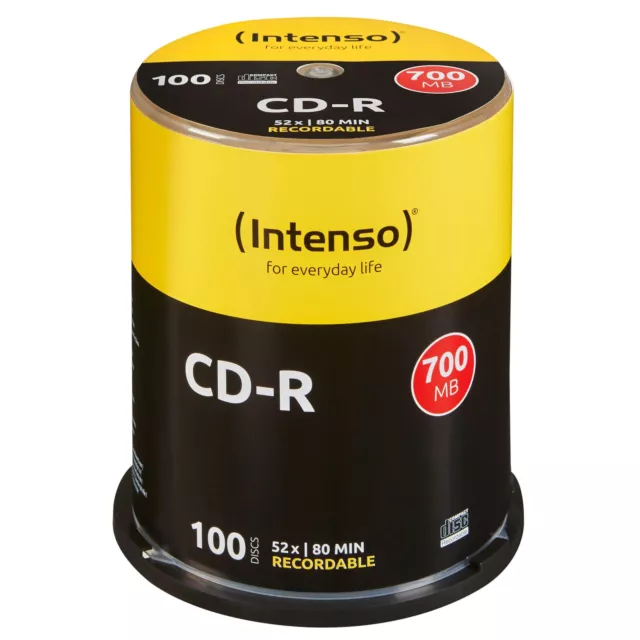 Intenso Cd-R 700Mb 80 M.52x Cake Box 100 Pezzi 1001126-Intenso