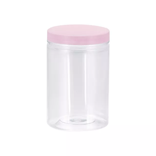 Redondo Estuche Acrílico Plástico Almacenamiento Caja, 8.2x12cm Rosa Base Caja