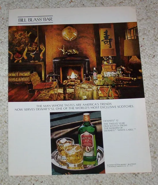 1979 print ad page - Dewar's 12 year Scotch Whisky - BILL BLASS bar Advertising