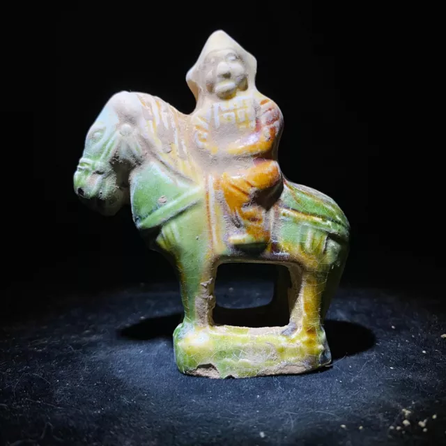 8.5 cm Chinese antique Tang sancai Tang porcelain old porcelain horse sculpture