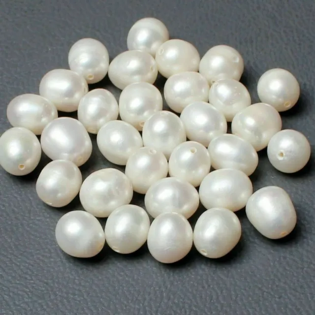 Lot de gros de 7 mm de perles d'eau douce naturelles percées de pierres...