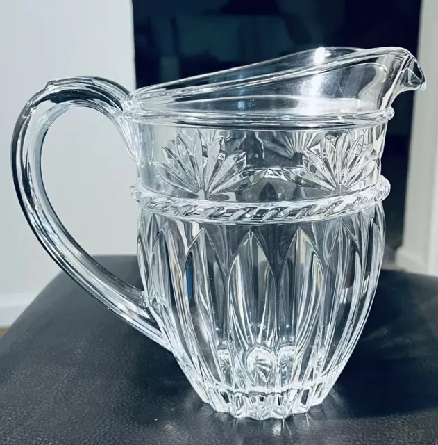 Vintage Cristal D’arques Lead 24% Crystal Pitcher Made in France 8” Tall 2