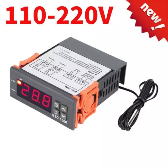 NUEVO 12V/24V/110V/220V STC-1000 Termostato Controlador de Temperatura Digital con NTC