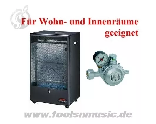 Rowi Blue Flame 4200W Gasofen, Heizer mit 2 Heizstufen+Regler für Innenräume HGO